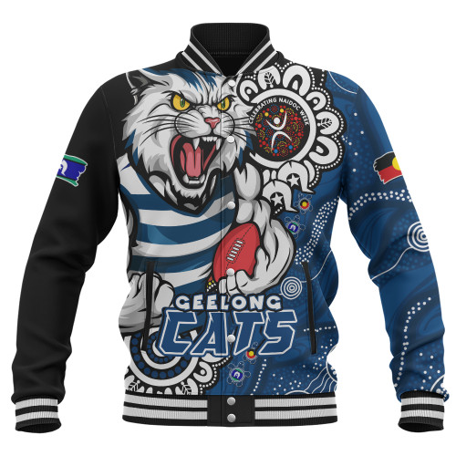 Geelong Cats Baseball Jacket Power Through Generations NAIDOC Edition