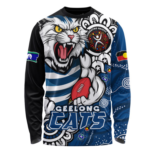Geelong Cats Long Sleeve T-shirt Power Through Generations NAIDOC Edition
