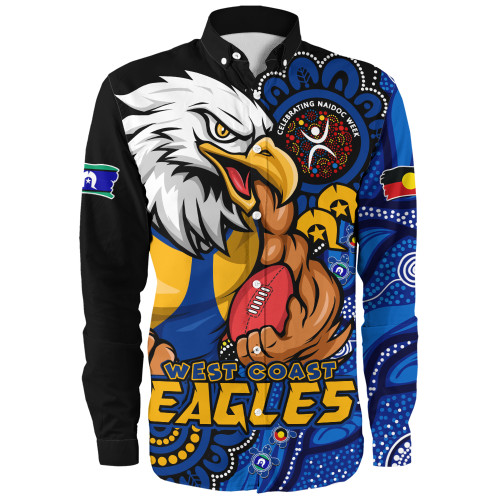 West Coast Eagles Long Sleeve Shirt Power Through Generations NAIDOC Edition