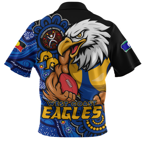 West Coast Eagles Zip Polo Shirt Power Through Generations NAIDOC Edition