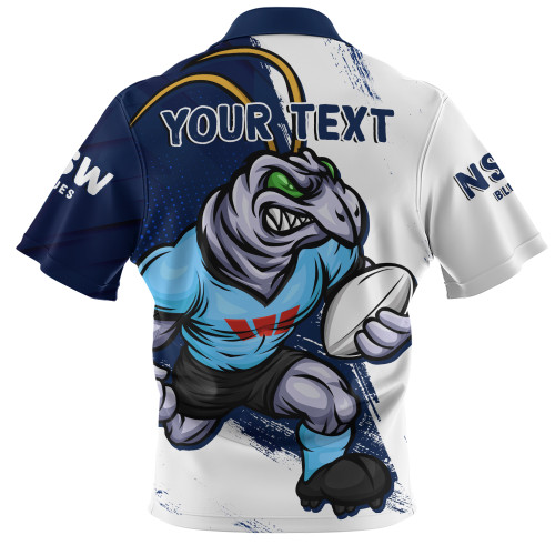 New South Wales Blues Zip Polo Shirt Battleborn Blues New South Wales Blues Zip Polo Shirt Battleborn Blues