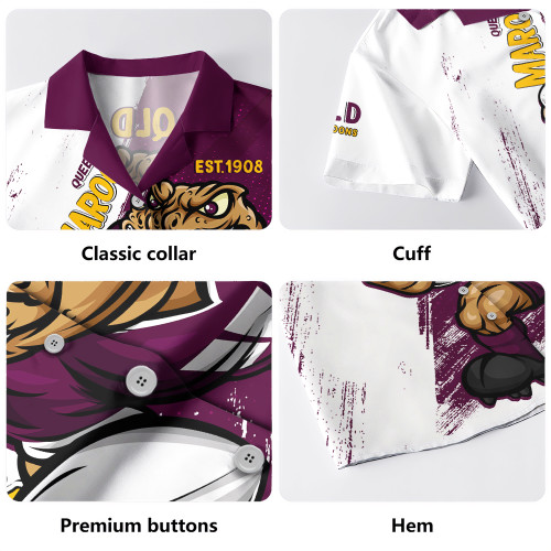 Queensland Maroons Hawaiian Shirt Battleborn Maroons