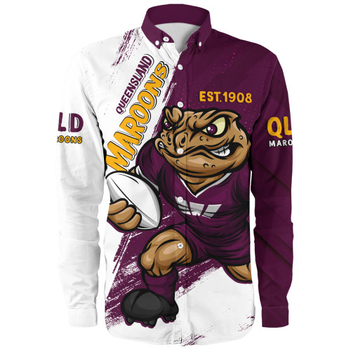 Queensland Maroons Long Sleeve Shirt Battleborn Maroons