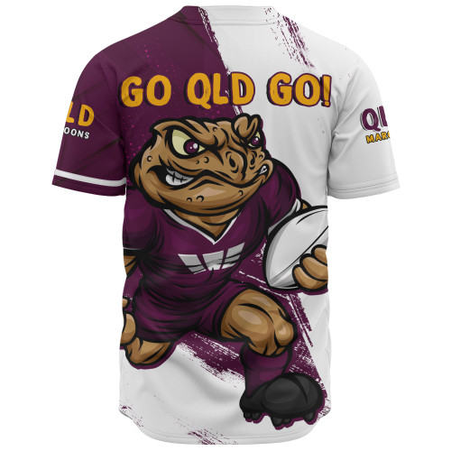 Queensland Maroons Baseball Shirt Battleborn Maroons Queensland Maroons Baseball Shirt Battleborn Maroons