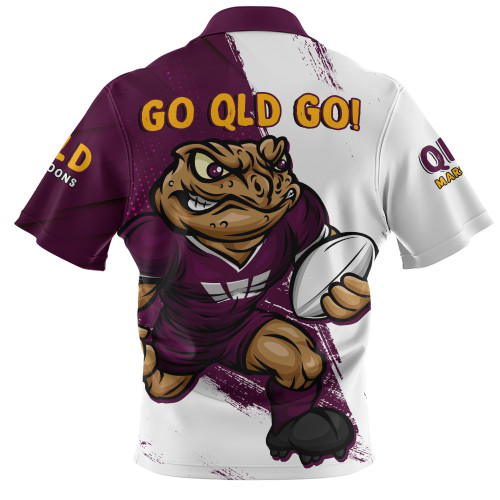 Queensland Maroons Zip Polo Shirt Battleborn Maroons