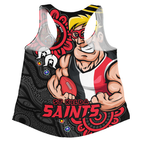 St Kilda Women Racerback Singlet Power Through Generations NAIDOC Edition