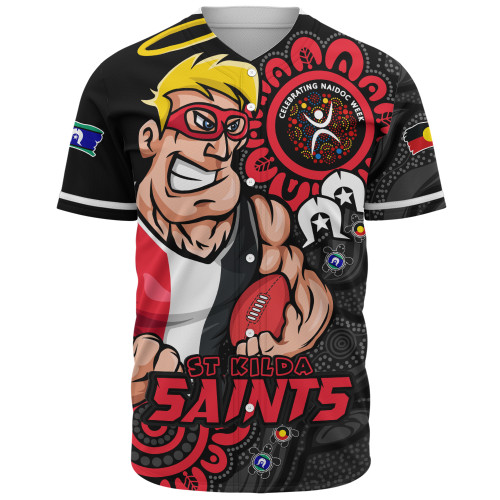 St Kilda Baseball Shirt Power Through Generations NAIDOC Edition