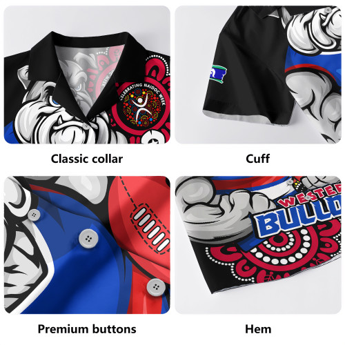 Western Bulldogs Hawaiian Shirt Power Through Generations NAIDOC Edition Western Bulldogs Hawaiian Shirt Power Through Generations NAIDOC Edition
