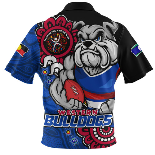 Western Bulldogs Zip Polo Shirt Power Through Generations NAIDOC Edition Western Bulldogs Zip Polo Shirt Power Through Generations NAIDOC Edition
