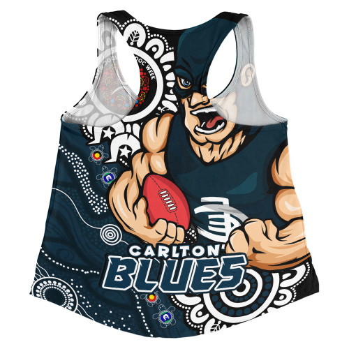 Carlton Women Racerback Singlet Power Through Generations NAIDOC Edition Carlton Women Racerback Singlet Power Through Generations NAIDOC Edition