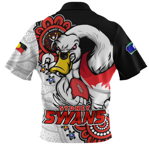 Sydney Swans Zip Polo Shirt Power Through Generations NAIDOC Edition