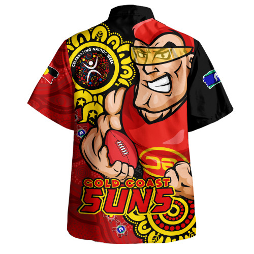 Gold Coast SUNS Hawaiian Shirt Power Through Generations NAIDOC Edition Gold Coast SUNS Hawaiian Shirt Power Through Generations NAIDOC Edition