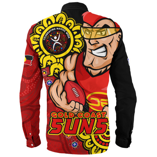Gold Coast SUNS Long Sleeve Shirt Power Through Generations NAIDOC Edition