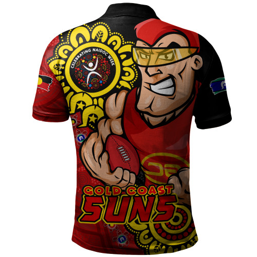 Gold Coast SUNS Polo Shirt Power Through Generations NAIDOC Edition Gold Coast SUNS Polo Shirt Power Through Generations NAIDOC Edition