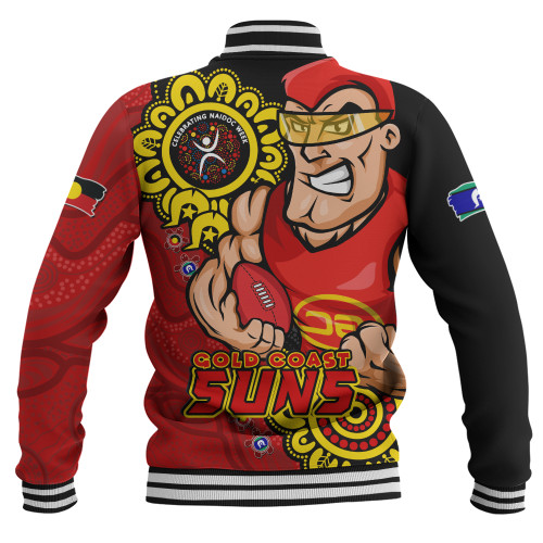 Gold Coast SUNS Baseball Jacket Power Through Generations NAIDOC Edition Gold Coast SUNS Baseball Jacket Power Through Generations NAIDOC Edition