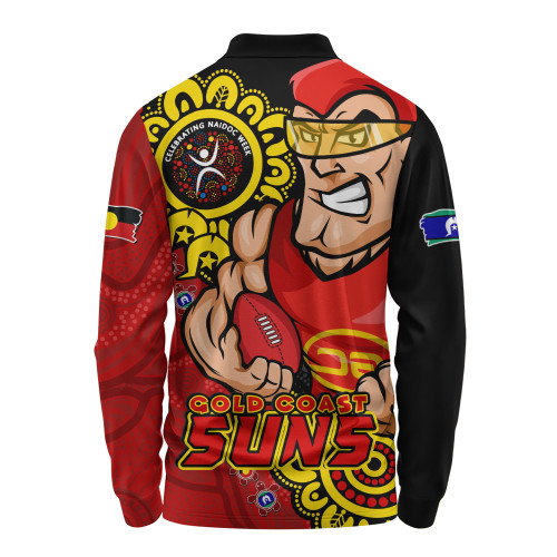 Gold Coast SUNS Long Sleeve Polo Shirt Power Through Generations NAIDOC Edition Gold Coast SUNS Long Sleeve Polo Shirt Power Through Generations NAIDOC Edition