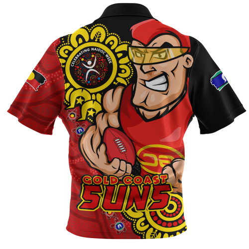 Gold Coast SUNS Zip Polo Shirt Power Through Generations NAIDOC Edition Gold Coast SUNS Zip Polo Shirt Power Through Generations NAIDOC Edition