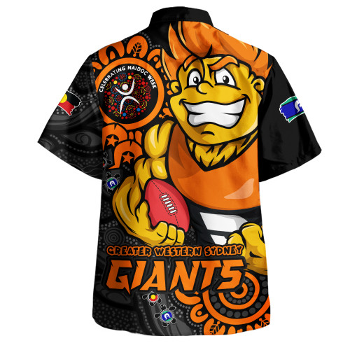 GWS GIANTS Hawaiian Shirt Power Through Generations NAIDOC Edition GWS GIANTS Hawaiian Shirt Power Through Generations NAIDOC Edition