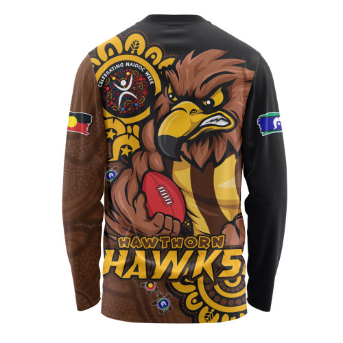 Hawthorn Long Sleeve T-shirt Power Through Generations NAIDOC Edition Hawthorn Long Sleeve T-shirt Power Through Generations NAIDOC Edition