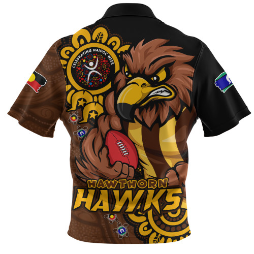 Hawthorn Zip Polo Shirt Power Through Generations NAIDOC Edition