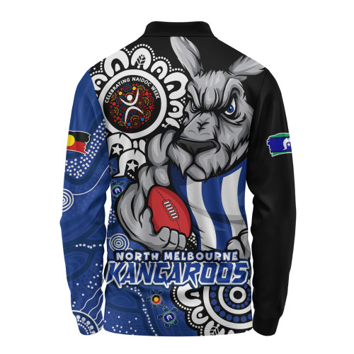 North Melbourne Long Sleeve Polo Shirt Power Through Generations NAIDOC Edition North Melbourne Long Sleeve Polo Shirt Power Through Generations NAIDOC Edition