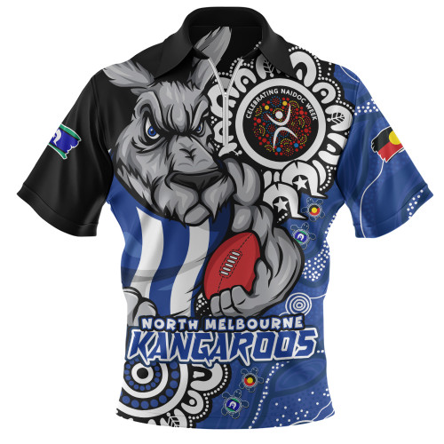 North Melbourne Zip Polo Shirt Power Through Generations NAIDOC Edition