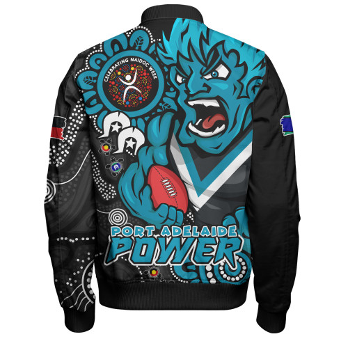 Port Adelaide Bomber Jacket Power Through Generations NAIDOC Edition Port Adelaide Bomber Jacket Power Through Generations NAIDOC Edition