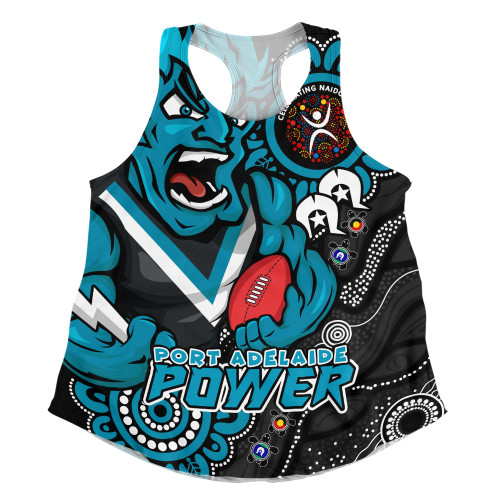 Port Adelaide Women Racerback Singlet Power Through Generations NAIDOC Edition