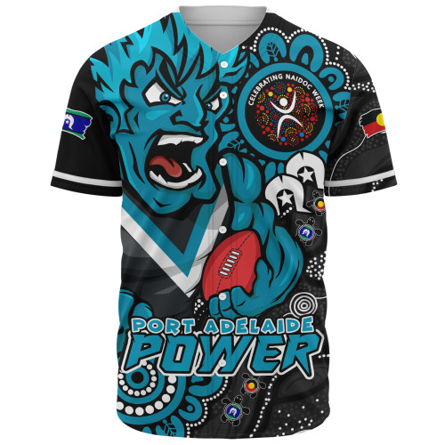 Port Adelaide Baseball Shirt Power Through Generations NAIDOC Edition