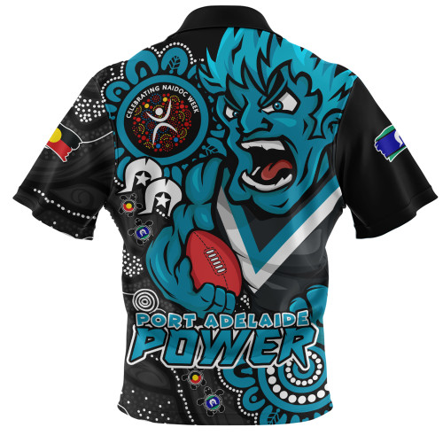 Port Adelaide Zip Polo Shirt Power Through Generations NAIDOC Edition