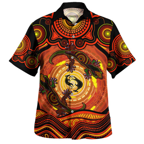 Indigenous Australian Aboriginal Hawaiian Shirt Gecko Dreaming Spirit Circle Edition