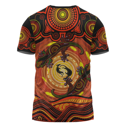 Indigenous Australian Aboriginal T-Shirt Gecko Dreaming Spirit Circle Edition