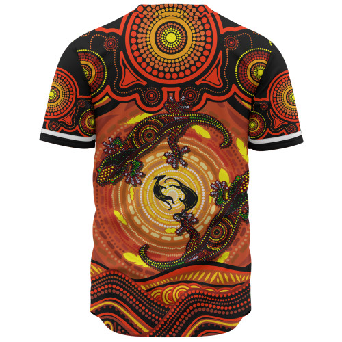 Indigenous Australian Aboriginal Baseball Shirt Gecko Dreaming Spirit Circle Edition Indigenous Australian Aboriginal Baseball Shirt Gecko Dreaming Spirit Circle Edition