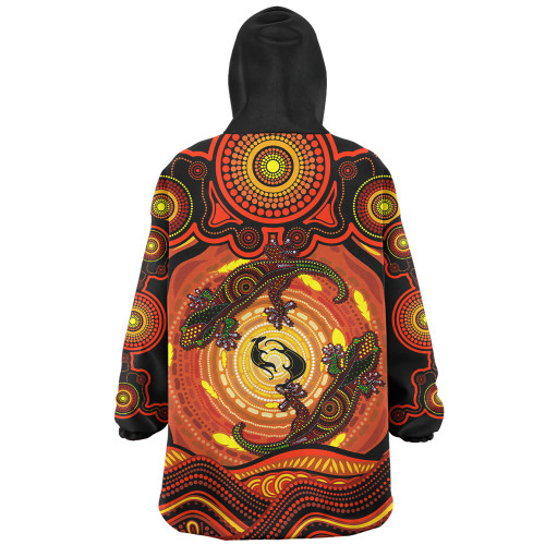 Indigenous Australian Aboriginal Snug Hoodie Gecko Dreaming Spirit Circle Edition