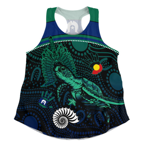 Indigenous Australian Aboriginal Women Racerback Singlet Turtle Of The Dreaming NAIDOC Edition