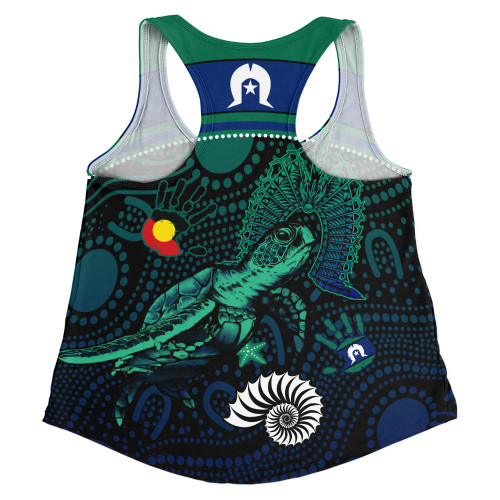 Indigenous Australian Aboriginal Women Racerback Singlet Turtle Of The Dreaming NAIDOC Edition