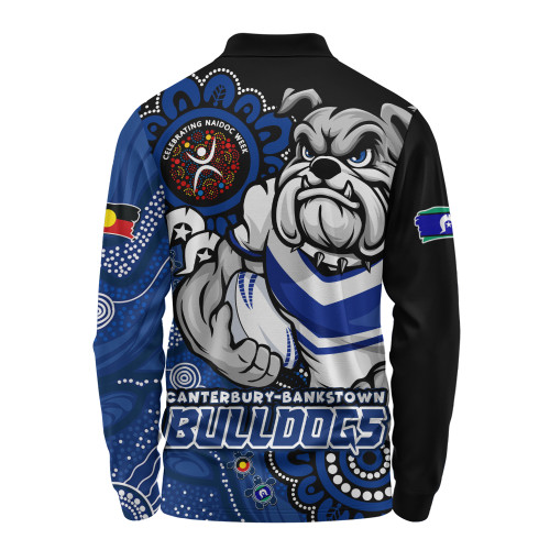 Canterbury-Bankstown Bulldogs Long Sleeve Polo Shirt Power Through Generations NAIDOC Edition Canterbury-Bankstown Bulldogs Long Sleeve Polo Shirt Power Through Generations NAIDOC Edition