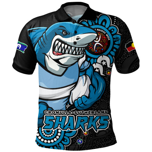 Cronulla-Sutherland Sharks Polo Shirt Power Through Generations NAIDOC Edition