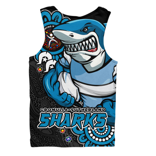 Cronulla-Sutherland Sharks Men Singlet Power Through Generations NAIDOC Edition