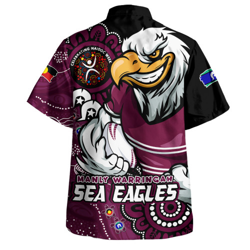 Manly Warringah Sea Eagles Hawaiian Shirt Power Through Generations NAIDOC Edition Manly Warringah Sea Eagles Hawaiian Shirt Power Through Generations NAIDOC Edition