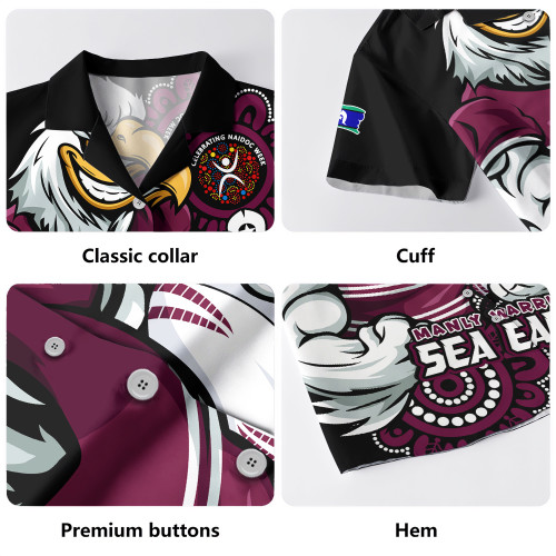 Manly Warringah Sea Eagles Hawaiian Shirt Power Through Generations NAIDOC Edition Manly Warringah Sea Eagles Hawaiian Shirt Power Through Generations NAIDOC Edition