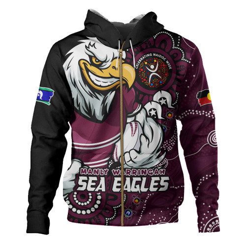 Manly Warringah Sea Eagles Hoodie Power Through Generations NAIDOC Edition Manly Warringah Sea Eagles Hoodie Power Through Generations NAIDOC Edition