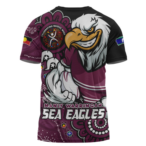 Manly Warringah Sea Eagles T-Shirt Power Through Generations NAIDOC Edition Manly Warringah Sea Eagles T-Shirt Power Through Generations NAIDOC Edition