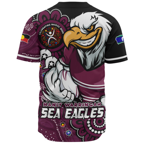 Manly Warringah Sea Eagles Baseball Shirt Power Through Generations NAIDOC Edition Manly Warringah Sea Eagles Baseball Shirt Power Through Generations NAIDOC Edition