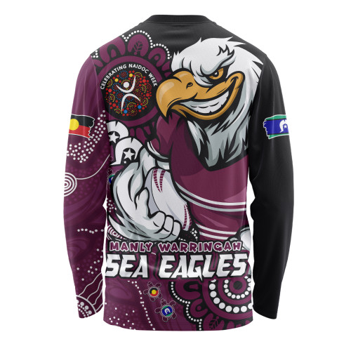 Manly Warringah Sea Eagles Long Sleeve T-shirt Power Through Generations NAIDOC Edition Manly Warringah Sea Eagles Long Sleeve T-shirt Power Through Generations NAIDOC Edition