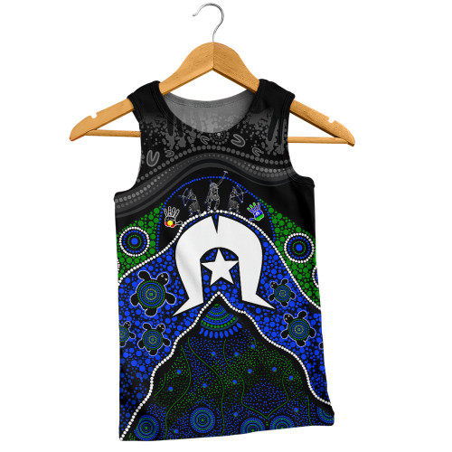 Indigenous Australian Aboriginal Men Singlet Torres Warrior Legacy NAIDOC Journey