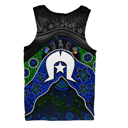 Indigenous Australian Aboriginal Men Singlet Torres Warrior Legacy NAIDOC Journey