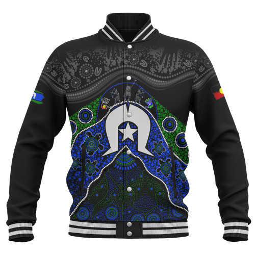 Indigenous Australian Aboriginal Baseball Jacket Torres Warrior Legacy NAIDOC Journey