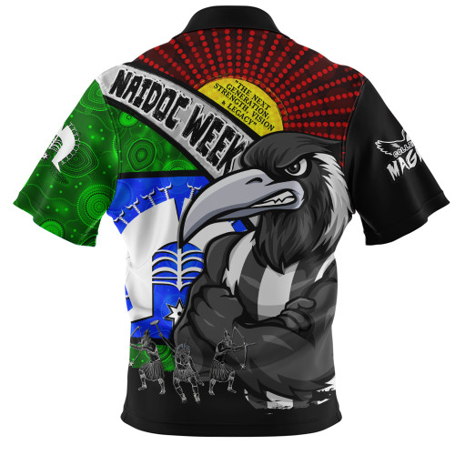 Collingwood Zip Polo Shirt NAIDOC Week Pride Edition Collingwood Zip Polo Shirt NAIDOC Week Pride Edition