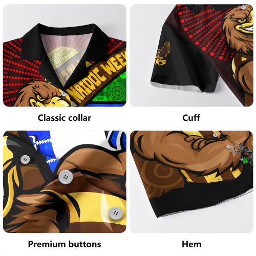 Hawthorn Hawaiian Shirt NAIDOC Week Pride Edition Hawthorn Hawaiian Shirt NAIDOC Week Pride Edition